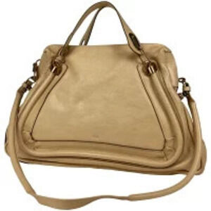 Chloe Paraty 2way Shoulder Bag Leather Beige